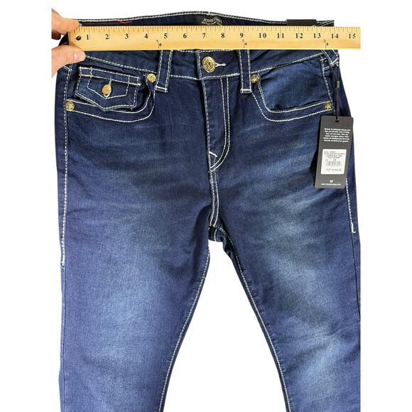 NWT True Religion Jennie Jeans Women's Blue Curvy Super Skinny 28 Flap Pocket - Picture 7 of 9
